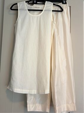 Vark Sleeveless Tunic Tank & Elastic-Waist Pants XS